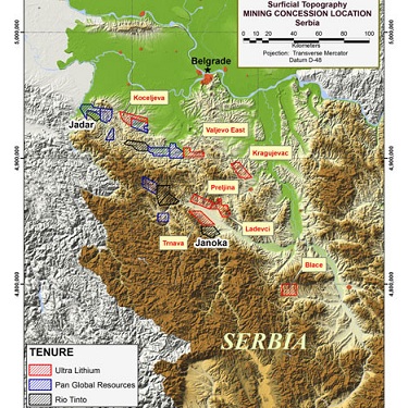 Сербия располагает 20% мировых запасов лития