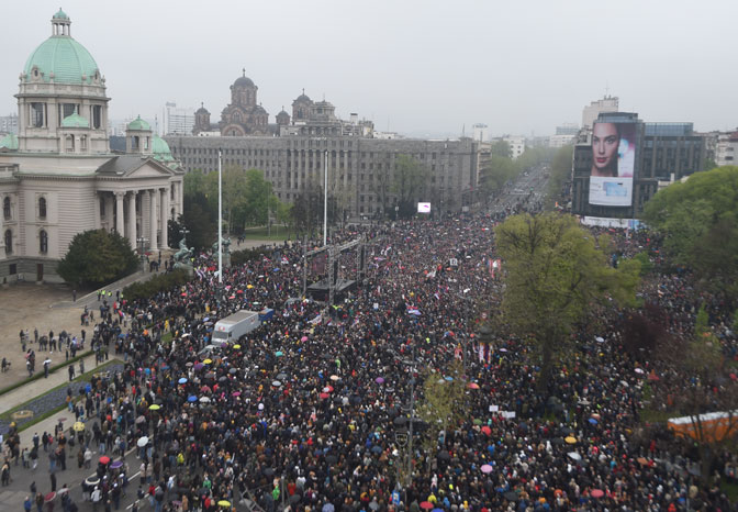 акции протеста в Белграде
